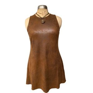 Angie Faux Suede Brown Mini Dress